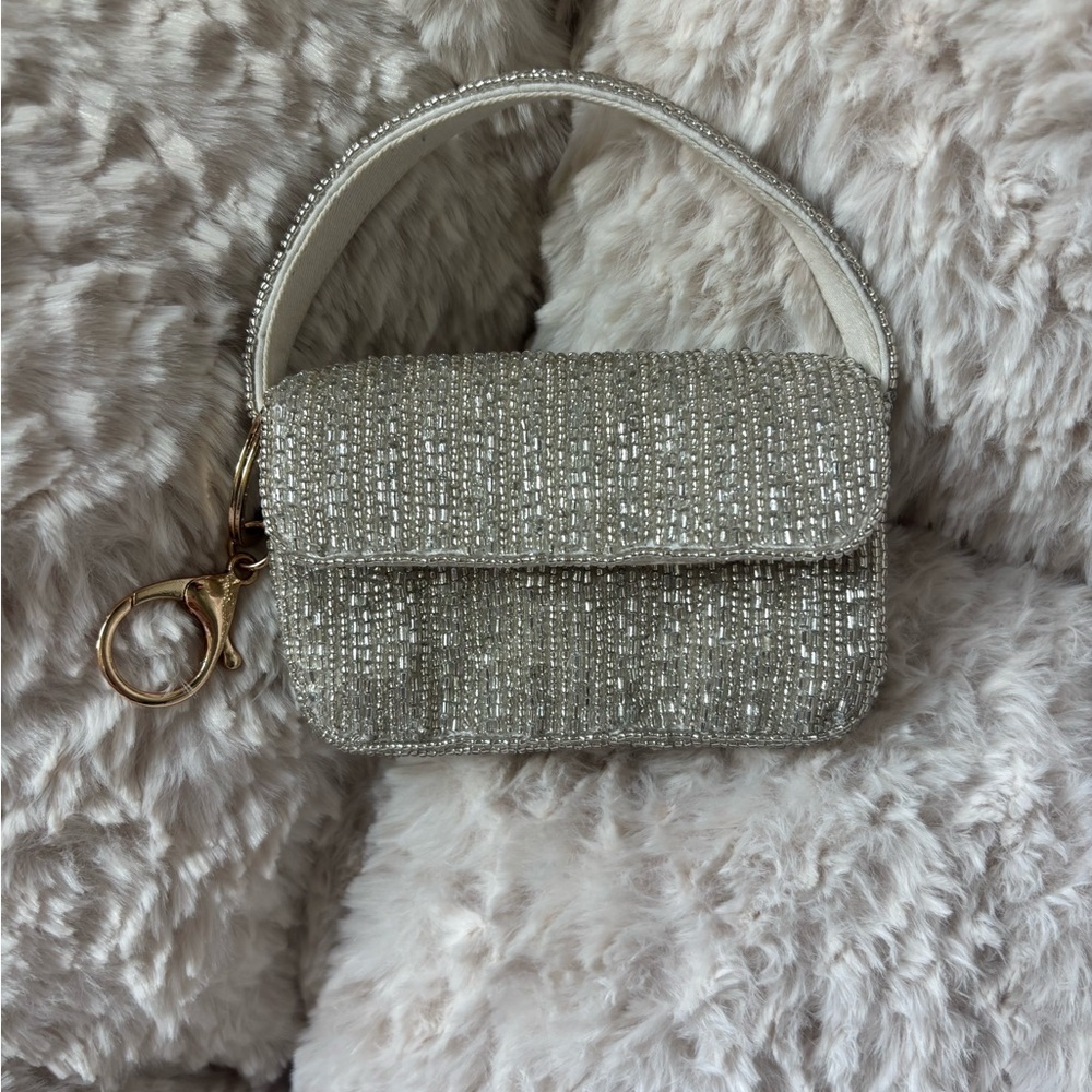 Anthropologie Elegant Silver Women's Mini Bag